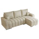 Narożnik KIRASSO L - uniwersalny - beżowy, welwet