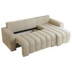 Narożnik KIRASSO L - uniwersalny - beżowy, welwet