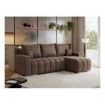 Narożnik KIRASSO L - uniwersalny - brązowy, welwet