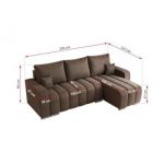 Narożnik KIRASSO L - uniwersalny - brązowy, welwet