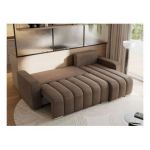 Narożnik KIRASSO L - uniwersalny - brązowy, welwet