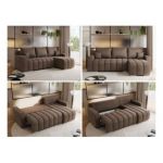 Narożnik KIRASSO L - uniwersalny - brązowy, welwet