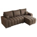 Narożnik KIRASSO L - uniwersalny - brązowy, welwet