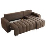 Narożnik KIRASSO L - uniwersalny - brązowy, welwet