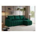 Narożnik KIRASSO L - uniwersalny - ciemnozielony, welwet