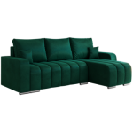 Narożnik KIRASSO L - uniwersalny - ciemnozielony, welwet
