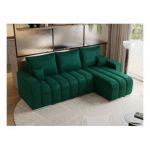 Narożnik KIRASSO L - uniwersalny - ciemnozielony, welwet