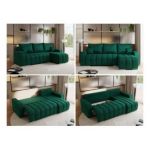 Narożnik KIRASSO L - uniwersalny - ciemnozielony, welwet