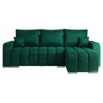 Narożnik KIRASSO L - uniwersalny - ciemnozielony, welwet