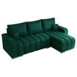 Narożnik KIRASSO L - uniwersalny - ciemnozielony, welwet