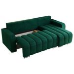 Narożnik KIRASSO L - uniwersalny - ciemnozielony, welwet