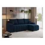 Narożnik KIRASSO L - uniwersalny - ciemnoniebieski, welwet