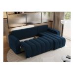 Narożnik KIRASSO L - uniwersalny - ciemnoniebieski, welwet