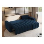 Narożnik KIRASSO L - uniwersalny - ciemnoniebieski, welwet