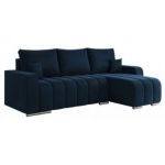 Narożnik KIRASSO L - uniwersalny - ciemnoniebieski, welwet