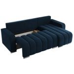 Narożnik KIRASSO L - uniwersalny - ciemnoniebieski, welwet