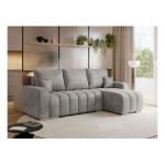 Narożnik KIRASSO L - uniwersalny - jasnoszary, welwet