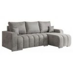 Narożnik KIRASSO L - uniwersalny - jasnoszary, welwet