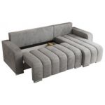 Narożnik KIRASSO L - uniwersalny - jasnoszary, welwet