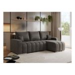 Narożnik KIRASSO L - uniwersalny - ciemnoszary, welwet