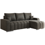 Narożnik KIRASSO L - uniwersalny - ciemnoszary, welwet