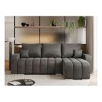 Narożnik KIRASSO L - uniwersalny - ciemnoszary, welwet