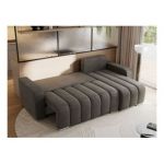 Narożnik KIRASSO L - uniwersalny - ciemnoszary, welwet