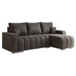 Narożnik KIRASSO L - uniwersalny - ciemnoszary, welwet