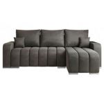 Narożnik KIRASSO L - uniwersalny - ciemnoszary, welwet