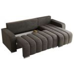 Narożnik KIRASSO L - uniwersalny - ciemnoszary, welwet