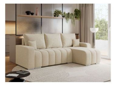 Narożnik KIRASSO L - uniwersalny - kremowy, boucle