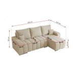 Narożnik KIRASSO L - uniwersalny - kremowy, boucle