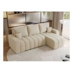 Narożnik KIRASSO L - uniwersalny - kremowy, boucle