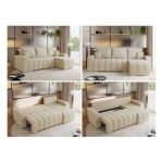 Narożnik KIRASSO L - uniwersalny - kremowy, boucle