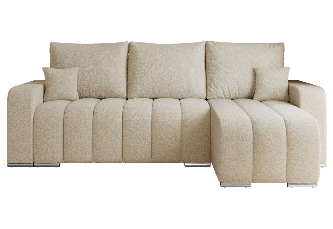 Narożnik KIRASSO L - uniwersalny - kremowy, boucle