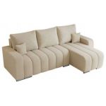 Narożnik KIRASSO L - uniwersalny - kremowy, boucle