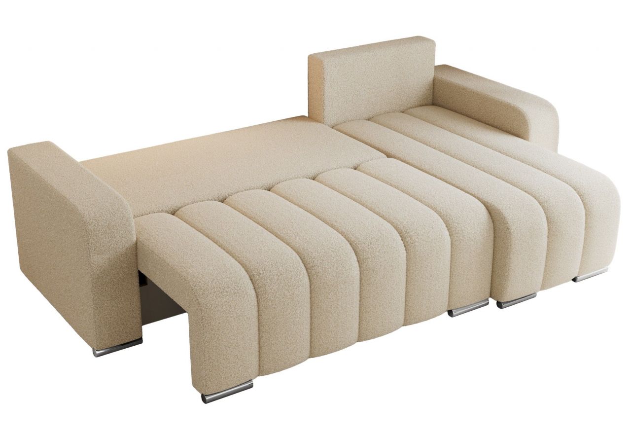 Narożnik KIRASSO L - uniwersalny - kremowy, boucle