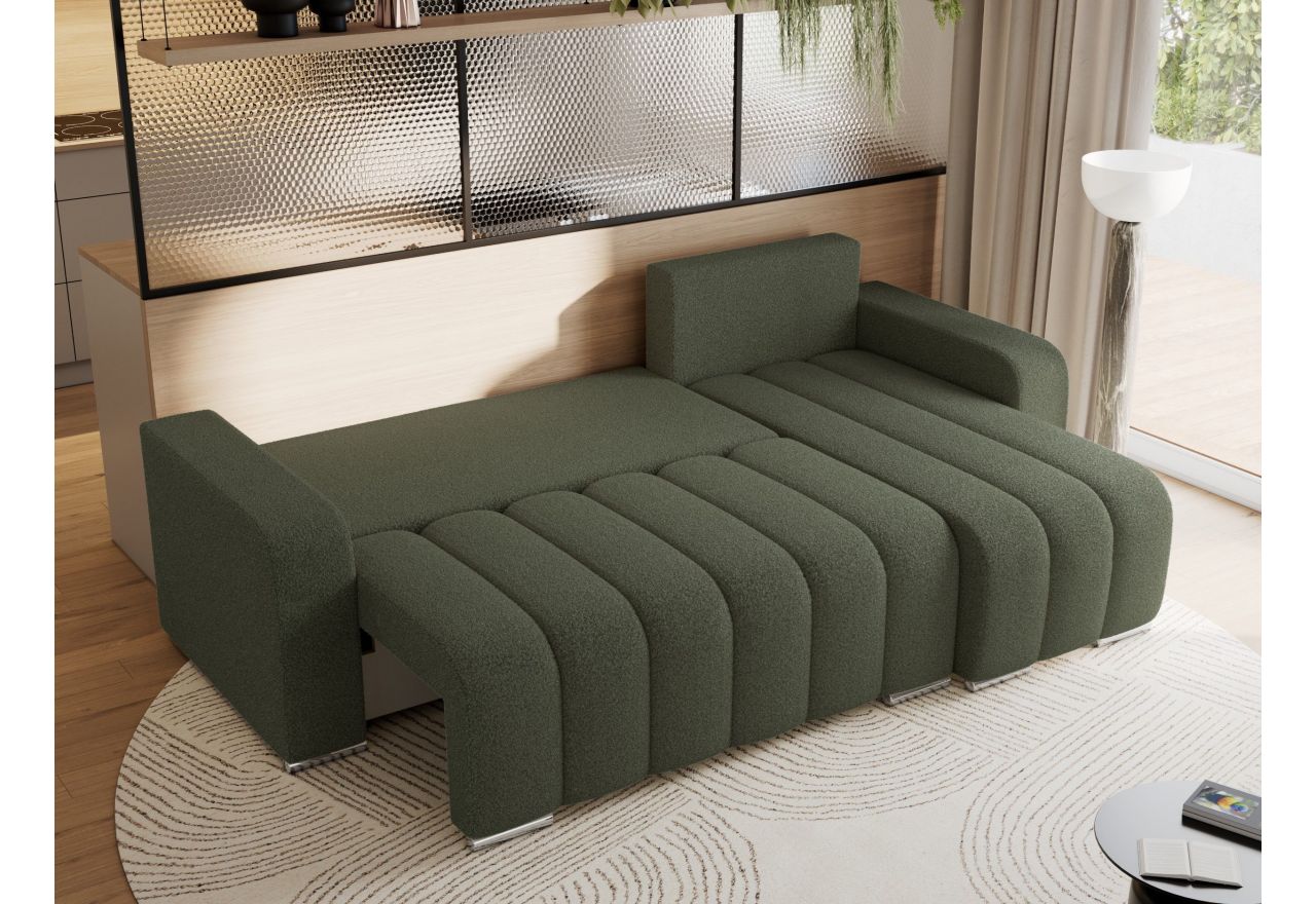 Narożnik KIRASSO L - uniwersalny - zielony, boucle