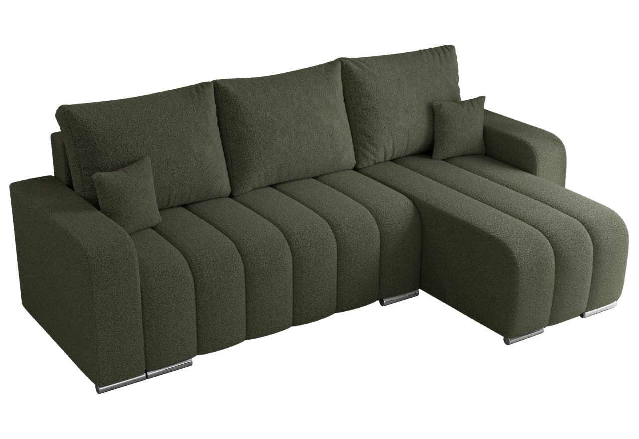 Narożnik KIRASSO L - uniwersalny - zielony, boucle