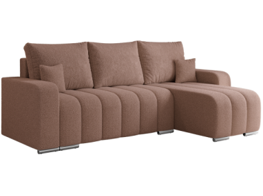 Narożnik KIRASSO L - uniwersalny - różowy, boucle