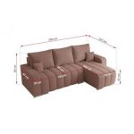 Narożnik KIRASSO L - uniwersalny - różowy, boucle