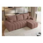 Narożnik KIRASSO L - uniwersalny - różowy, boucle