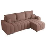 Narożnik KIRASSO L - uniwersalny - różowy, boucle