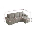 Narożnik KIRASSO L - uniwersalny - jasnoszary, boucle