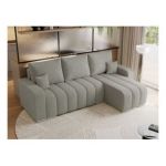 Narożnik KIRASSO L - uniwersalny - jasnoszary, boucle