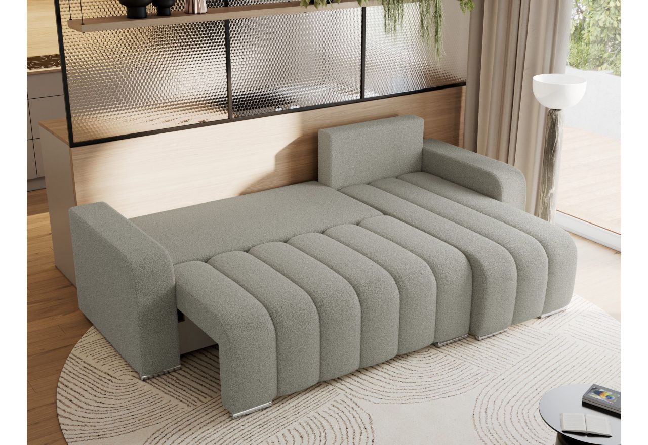 Narożnik KIRASSO L - uniwersalny - jasnoszary, boucle