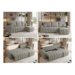 Narożnik KIRASSO L - uniwersalny - jasnoszary, boucle