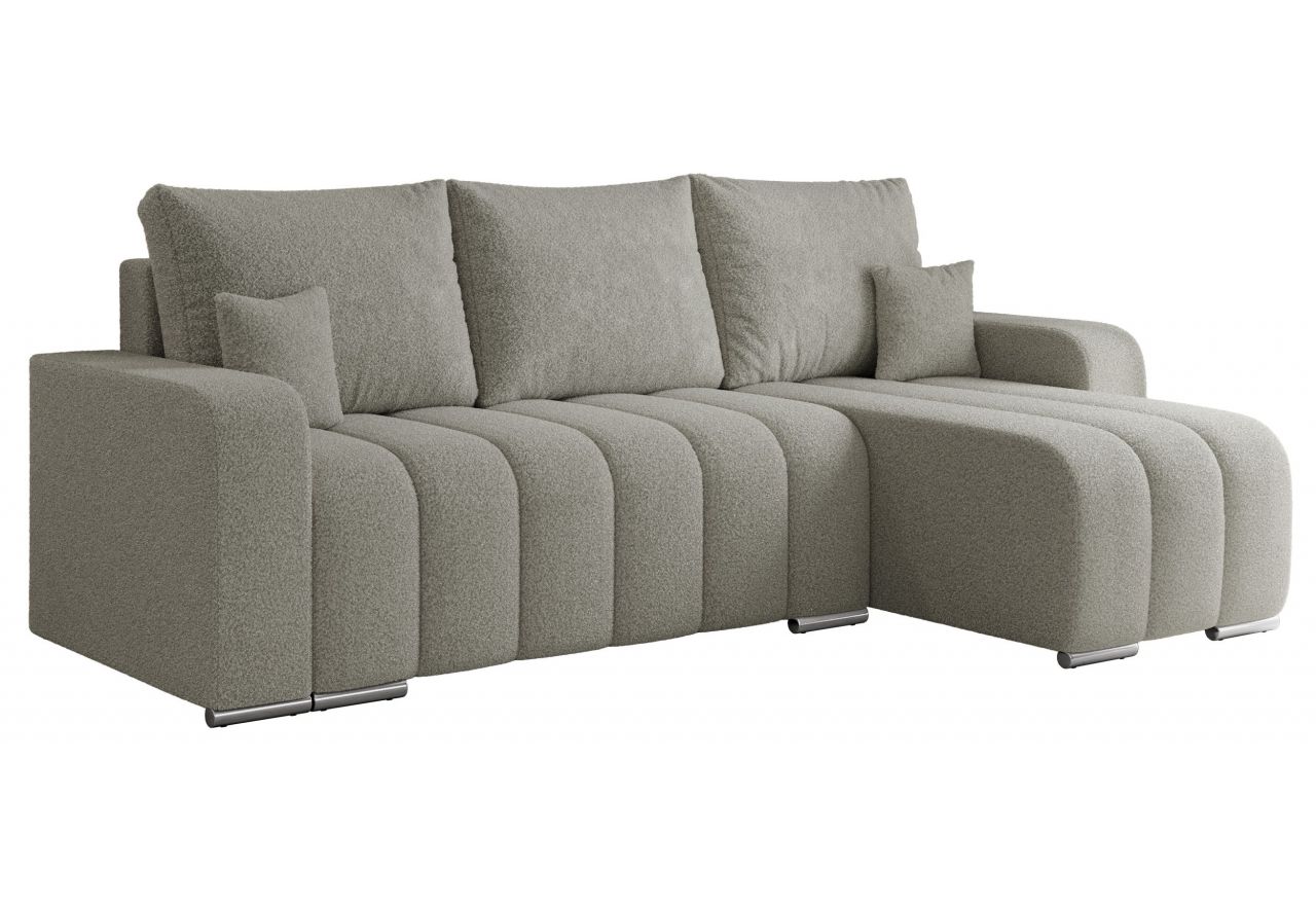 Narożnik KIRASSO L - uniwersalny - jasnoszary, boucle