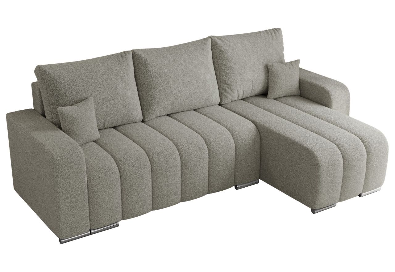 Narożnik KIRASSO L - uniwersalny - jasnoszary, boucle