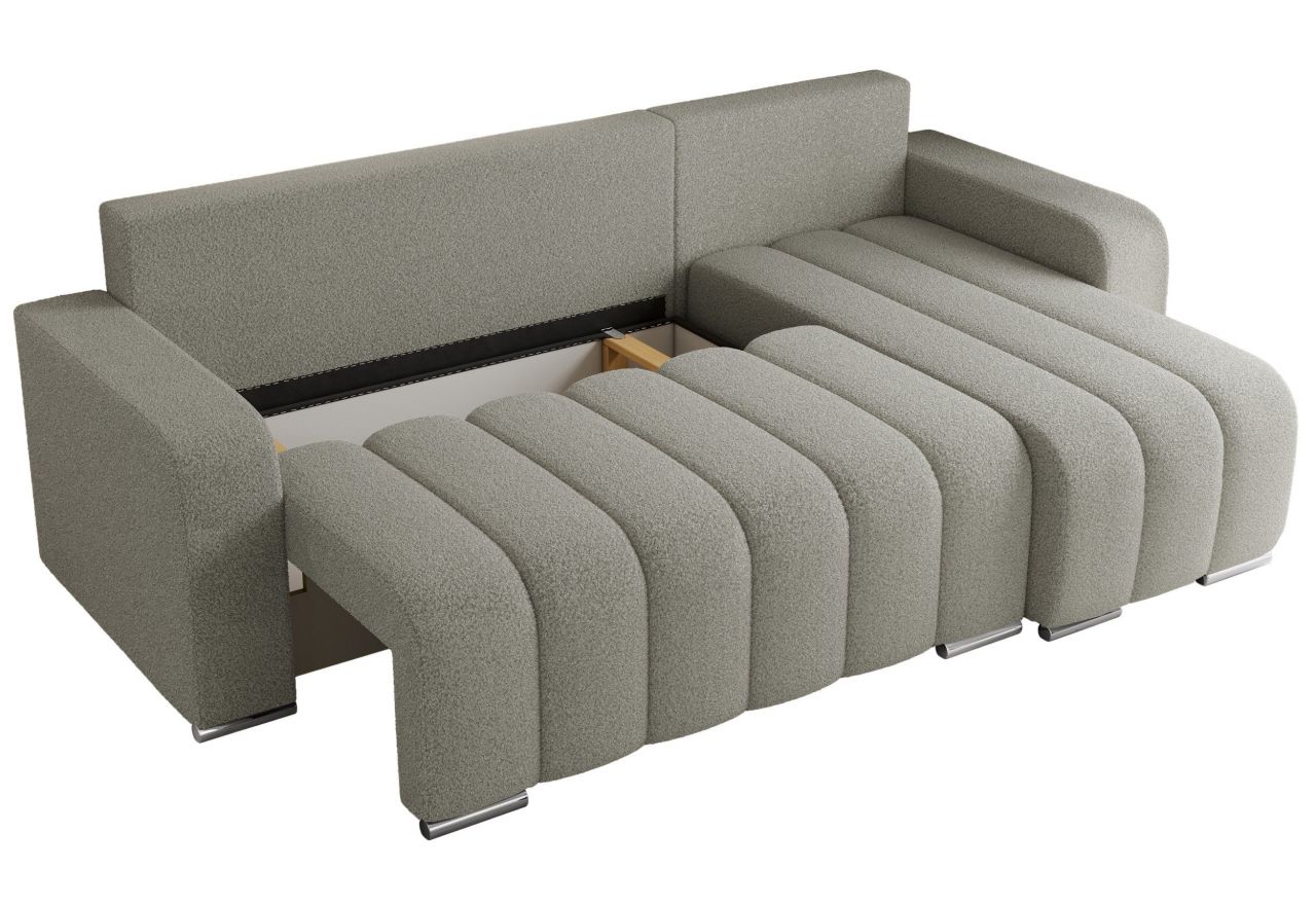 Narożnik KIRASSO L - uniwersalny - jasnoszary, boucle